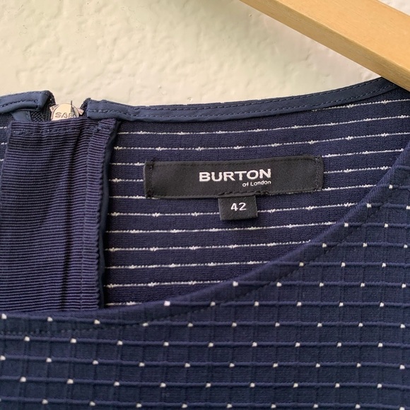 Burton of London Navy Blue Swiss Dot Mini Dress - Picture 3 of 8